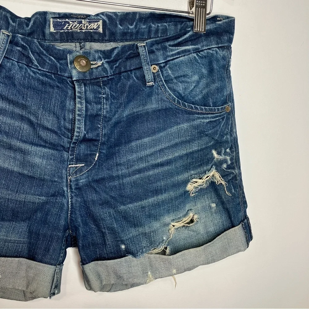 Hudson distressed cuffed denim shorts‎ size 27
